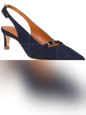 J. McLaughlin Dorothea Women's Navy Suede Slingback Kitten Heel Size 8